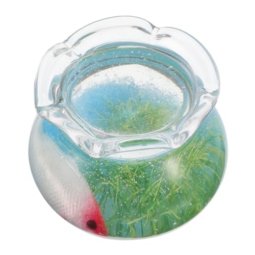Milisten Puppenhaus Aquarium Miniatur-fischstatue Bonsai-Figuren Koi- Tierfiguren Aus Glas Koi-Fisch-Ornament Mini-koi-fischfiguren Mini-fischschalen Koi-Karpfen-Ornamente Plastik von Milisten