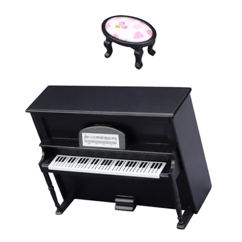 Milisten Puppenhaus Möbel Deko Realistisches Schwarzes Holz Mini Piano Modell für Mini Haus Dekoration und Bastelprojekte von Milisten
