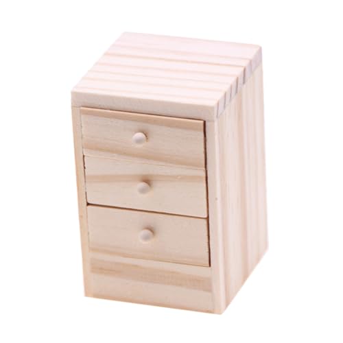 Milisten Puppenhausmöbel Aufbewahrungsschrank Schublade Mini Schrank Für Puppen Maßstab 112 Nachttische Miniatur Möbeldekor Miniatur Schlafzimmerdekor Puppenhausschrank Holz von Milisten