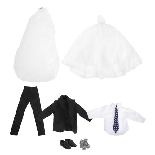Milisten Puppenkleider Brautkleid mit Schuhen Braut Bräutigam-Outfit Hochzeitsparty Anzug für Mädchen und Jungen Puppen Geburtstag Milisten Puppenkleider Brautkleid mit Schuhen Braut Bräutigam-Outfit Hochzeitsparty Anzug für Mädchen und Jungen Puppen Geburtstag von Milisten