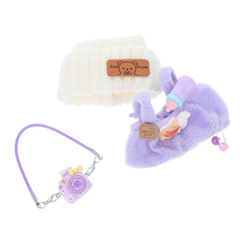 Milisten Puppenkleidung Set Plüschpuppen Outfit mit violetter Latzhose Weißem Bärchenmütze und violetter Kamera Niedliche Anziehsachen für Puppen Zubehör für Sammeln und Dekoration Milisten Puppenkleidung Set Plüschpuppen Outfit mit violetter Latzhose Weißem Bärchenmütze und violetter Kamera Niedliche Anziehsachen für Puppen Zubehör für Sammeln und Dekoration von Milisten
