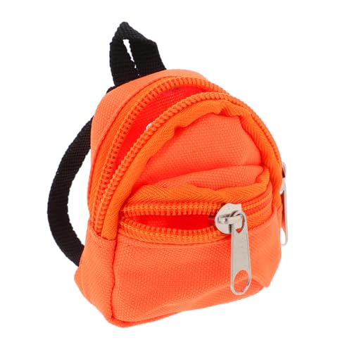 Milisten Puppenrucksack Tasche Mini-Rucksack für Puppen kleines Rucksackspielzeug so tun, als Spiele Rucksack Zurück Mini-Rucksackmodelle Fotografie-Requisiten Stoff Orange von Milisten