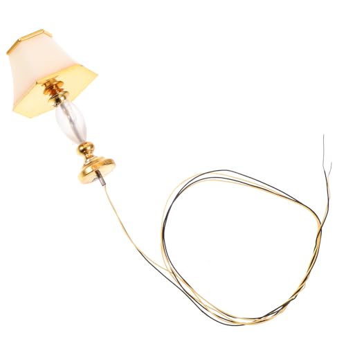 Milisten Puppenstuben-Tischlampe Puppenbett batteriebetriebene puppenhausbeleuchtung für kinderspielzeug Filigrane Mini-Tischleuchte Nachttischlampe Ornament Metall Golden von Milisten