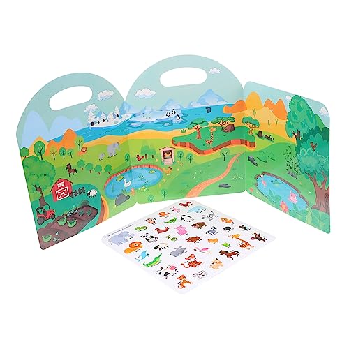 Milisten Puzzle -Aufkleberspielzeug Kognitionsbuch für Aufkleberbuch für Kleinkinder Wiederverwendbare Aufkleberbücher lustiges Stickerbuch Gelee-Aufkleber von Milisten