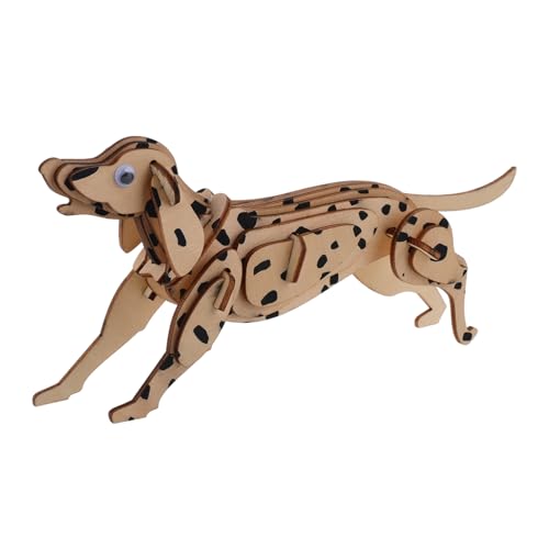 Milisten Puzzle- aus Holz Hundespielzeug Dalmatiner Hundepuzzle Puzzle- für Welpen Hundepuzzle für Erwachsene Tierpuzzle zusammensetzen Hundemodell aus Holz Khaki von Milisten
