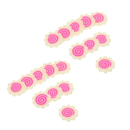 Milisten Realistische Weiche Narutomaki Clay Sprinkles Mini Japanische Essens Deko Detailgetreue DIY Bastelstreusel für Nagelkunst Puppenhaus Kuchen Handyhüllen von Milisten