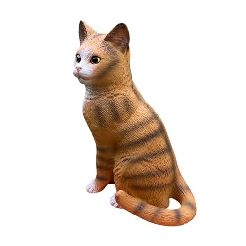 Milisten Realistisches Katzenmodell Niedliche Tischdekoration Pädagogische Haustierfigur für Kompakte Kreatives Design Lernspielzeug und Dekorative Katzenfigur von Milisten