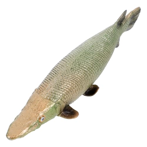 Milisten Realistisches Kunststoff Alligatorhecht Fisch Figur Kindgerechtes Sicheres Lernspielzeug Langlebig Vielseitige Dekoration für Aquarium Schreibtisch Indoor Outdoor Naturgetreues von Milisten