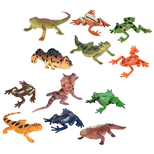 Milisten Realistisches Tierfiguren Set Teilig mit Frosch Reptil Wiederverwendbare Kunststoff Modelle für Pädagogisches für Lernspiele Dekorative Dschungel und Waldtiere von Milisten