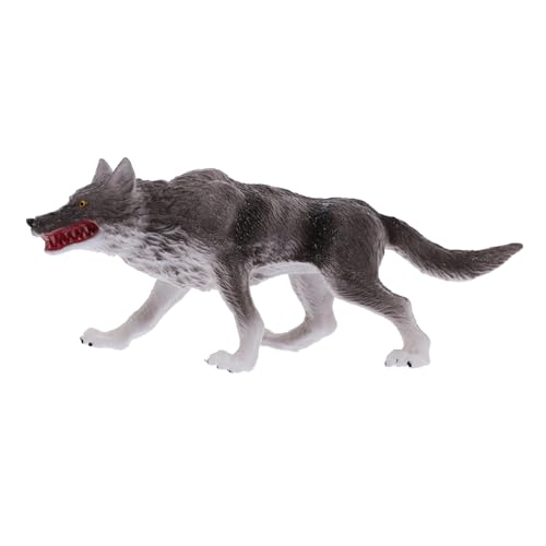 Milisten Wolfsmodell aus Kunststoff für Kinder Realistische Tierfigur Kognitives Wildtiermodell für Spiel und Dekoration Geschenkidee für Kleinkinder und von Milisten