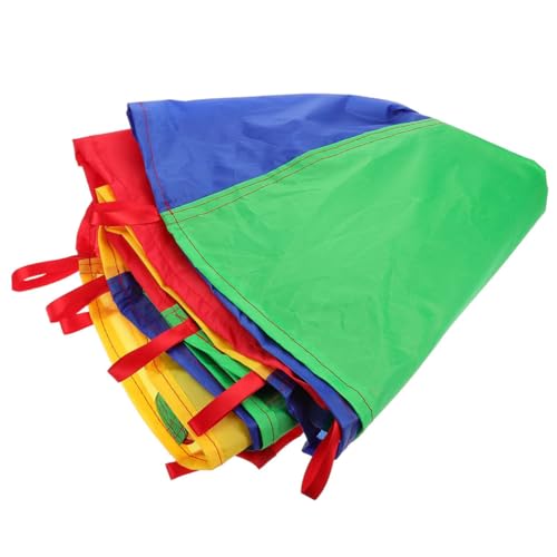 Milisten Regenbogen Regenschirm Kindergarten Fallschirm Regenbogen Fallschirm Fallschirm Mit Griffen Mehrfarbiger Fallschirm Kooperativer Fallschirm 190d Polytariff von Milisten