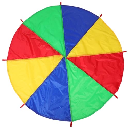 Milisten Regenbogenschirm Kindergarten Fallschirm Outdoor Spiele Fallschirm Fallschirm Spiele Fallschirmgriffe Fallschirm Mit Griffen Regenbogen Fallschirm 190D Polytarif von Milisten