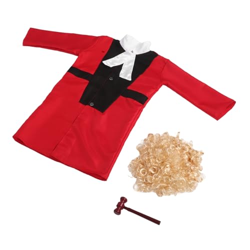 Milisten Richterkostüm mit Perücke und Hammer Authentisches Rollenspiel Kostüm für Jungen und Mädchen Bequemes Verkleidungskostüm für Detailreiche Richterrobe für Bühnenauftritte und Milisten Richterkostüm mit Perücke und Hammer Authentisches Rollenspiel Kostüm für Jungen und Mädchen Bequemes Verkleidungskostüm für Detailreiche Richterrobe für Bühnenauftritte und von Milisten