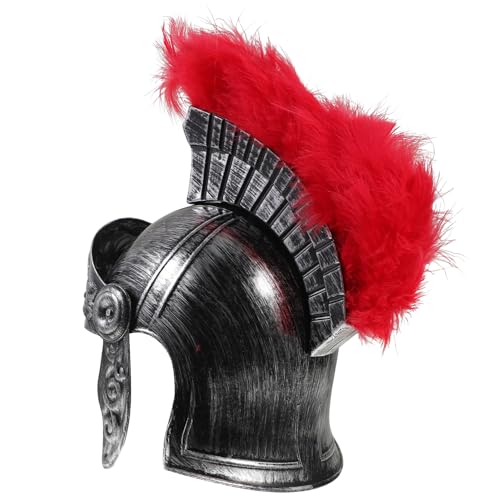 Milisten Römischer Helm mit Federzubehör Mittelalter Kostüm Requisite für Cosplay Geschichte und Partys Vintage Soldatenhut Geeignet für Altersgruppen von Milisten