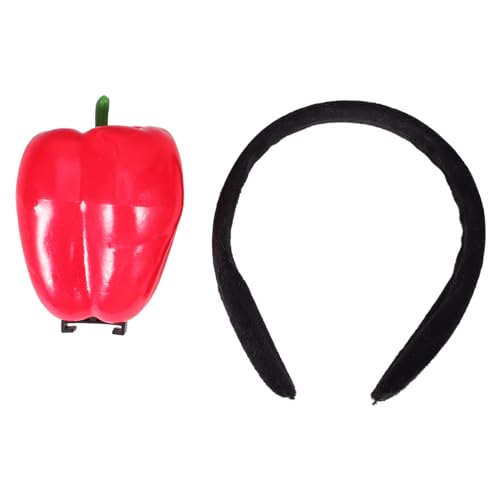 Milisten Rote Paprika Haarreif Simulation Food Stirnband Party Kopfschmuck Weiches Material Komfortabel von Milisten