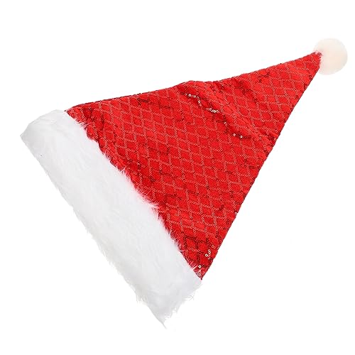 Milisten Rote Plüsch Weihnachtsmütze mit Glitzernden Pailletten Klassische Santa Nikolausmütze für Erwachsene Weicher Warmer Rand Festliches Kostümzubehör für Weihnachtsfeiern und Partys Milisten Rote Plüsch Weihnachtsmütze mit Glitzernden Pailletten Klassische Santa Nikolausmütze für Erwachsene Weicher Warmer Rand Festliches Kostümzubehör für Weihnachtsfeiern und Partys von Milisten