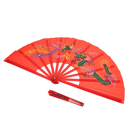 Milisten Roter Chinesischer Falt handfächer Dekorativer Tanz fan Vielseitig als Party accessoire und Sommerlicher Handventilator Leicht Tragbar und Langlebig für Aufführungen und von Milisten