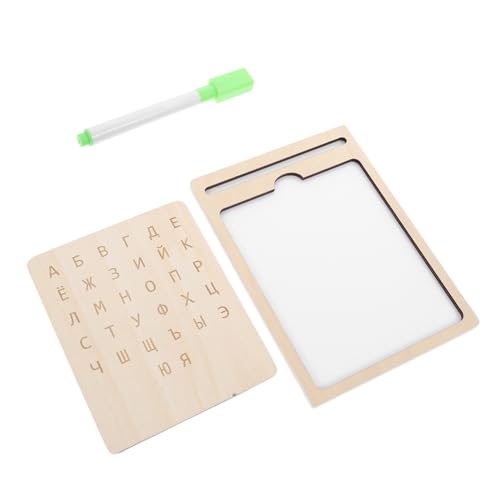 Milisten Russisches Tracing Board Kinder Holz Schreibtafel Alphabet Übungstafel für Vorschulkinder Interaktive Lernhilfe für Russisch Montessori Spielzeug für Hause und Kindergarten von Milisten