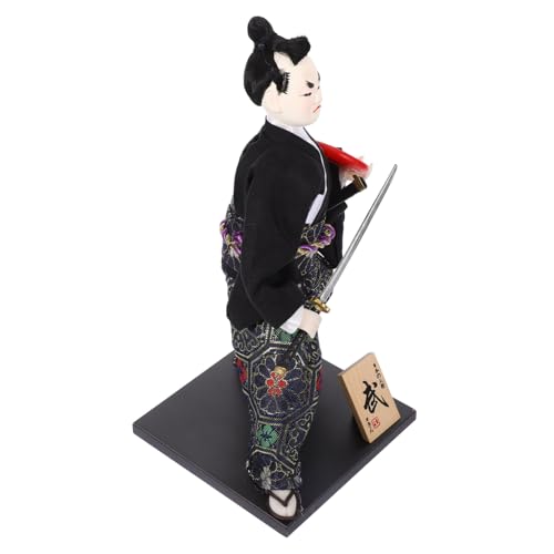 Milisten Samurai Ninja Doll Figur Samurai-Puppe Miniatur mit Die deko traditionelle japanische Puppe japanischer Samurai Heimwerken japanische Partyartikel Stoff von Milisten