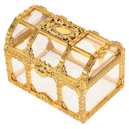 Milisten Schatztruhe Kleine Süßigkeitenbox Hochzeitsgeschenk Box Transparent Goldene Aufbewahrung für Partydekoration und Kinderüberraschungen Milisten Schatztruhe Kleine Süßigkeitenbox Hochzeitsgeschenk Box Transparent Goldene Aufbewahrung für Partydekoration und Kinderüberraschungen von Milisten