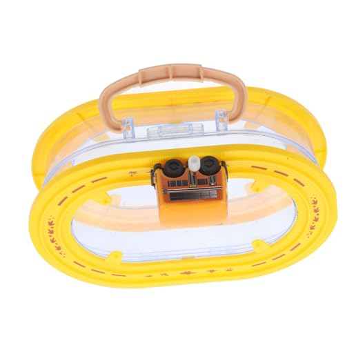 Milisten Schienenauto -aufbewahrungsboxmodell Mini Spielzeugauto Zum Aufziehen Vitrine Für Spielzeugautos Spielzeugauto-Display Spielzeugauto-aufbewahrungskoffer Gelb Plastik von Milisten