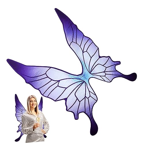 Milisten Schmetterlingsflügel für Damen Feenkostüm mit Auffälligem Design für Halloween Tanzpartys und Maskenbälle Angenehmer Perfektes Accessoire für Cosplay von Milisten