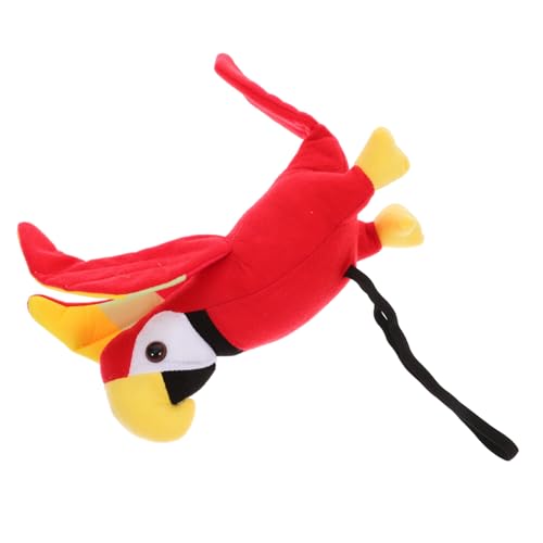 Milisten Schulterpapierpuppe Kuscheltier für Children Toys Plüschtier Piratenvogel-Requisite Vogel Plüsch Dein Vogel Stofftier Papagei auf der Schulter rot von Milisten
