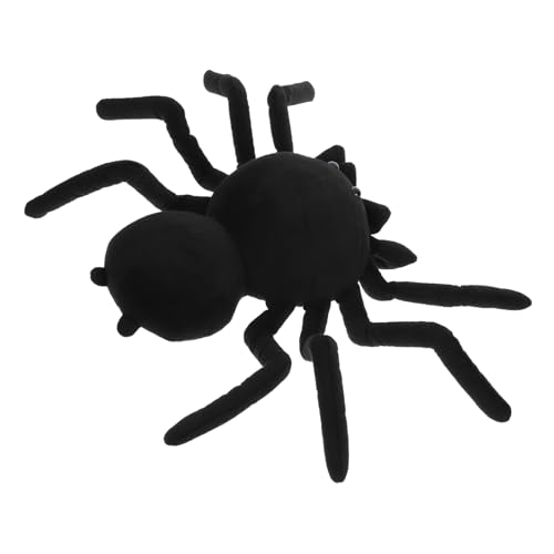 Milisten Schwarze Plüschspinne Kuscheltier Weiches Spider Doll für Schlafzimmerdekoration Niedliches Schmusekissen für Gemütliche Atmosphäre von Milisten
