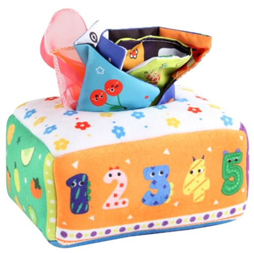 Milisten Sensory Lernspielzeug Taschentuchbox für Kleinkinder Montessori Babyspielzeug mit verschiedenen Oberflächen und Motorik Sicher für Zuhause und Kindergarten von Milisten