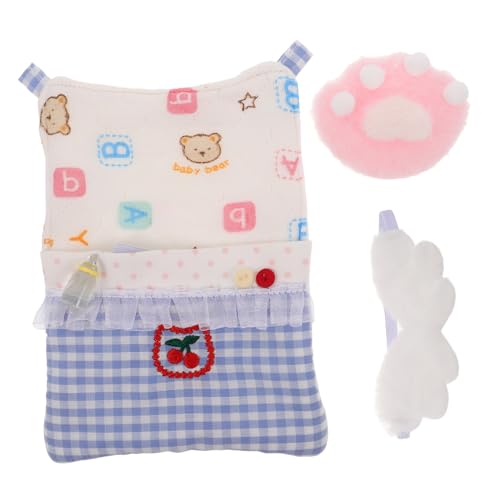 Milisten Set Puppenbettwäsche Augenmaske Babypuppen Decke Kleines Puppenbett Mini Matratzenauflage Und Kissen Miniaturbettwäsche Puppenhaus Miniatur Simuliertes Kissen Babypuppenzubehör von Milisten