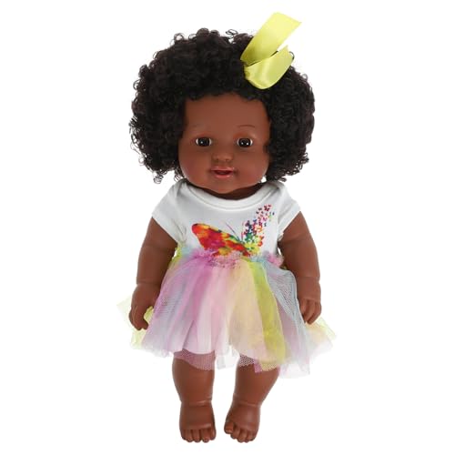 Milisten Simulation Babypuppe Neugeborene Babypuppe Mädchen Für Babys Mädchen Puppe Puppen Für Babys Kinderpuppen Schwarze Babypuppen Afrikanische Puppe Buntes Vinyl von Milisten