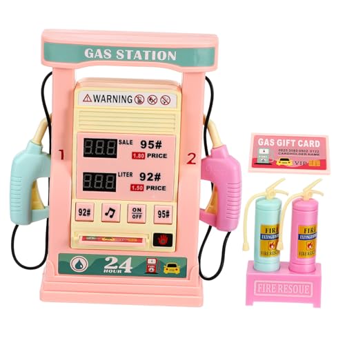 Milisten Simulierte Tankstelle Miniatur-Tankstellendekoration Miniaturtankstelle Zapfsäule Autos Tankstellen Tankstellenspielzeug Tankstelle Plastik von Milisten