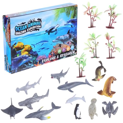 Milisten Simuliertes Meerestier Modellspielzeug Realistische Langlebige Kunststofffiguren für Pädagogisches Lernspielzeug zur Naturerfahrung Meeresdekor von Milisten