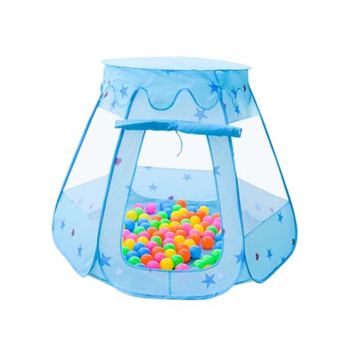 Milisten Spielballpoolzelt Schloss Spielzelt Kinderspielhaus für drinnen Spielhaus für Zelt Hexagon Kinderspielzelt Ozeankugelzelt für Blau von Milisten