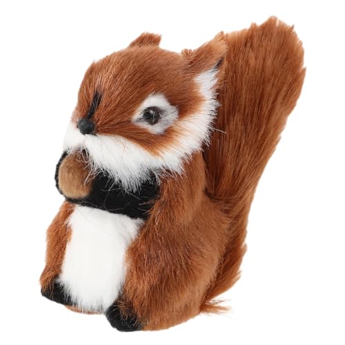 Milisten Stofftiermodell Waschbär Plüsch Entzückende Tierfigur Kleines Pelziges Eichhörnchen Realistische Kuscheltiere Gefülltes Eichhörnchen Mini-Waldtiere Eichhörnchenfigur Plastik Brown von Milisten