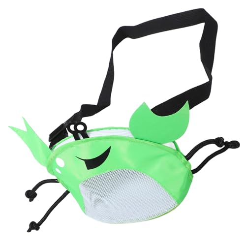 Milisten Strandtasche Krebs Design Große Kapazität Mesh Organizer Mädchen Muschelsammlung Tragbare Aufbewahrungstasche für Strandurlaub von Milisten