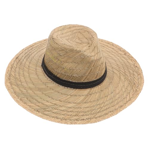 Milisten Strohhut Cowboy-Hut Hut mit Western- Sonnenhüte für Damen Halloween-Cowboyhut Cowboyhut-Zubehör Bauernhaushüte Cowboyhut mit breiter Krempe Schleppnetzbrandhüte Gras Khaki von Milisten