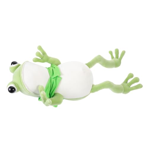 Milisten Süßes Frosch Plüschtier Weiches Kuscheltier Kissen Dekoratives Stofftier für Kinderzimmer Geschenkidee für Jungen Vielseitiger Frosch Plüsch zum und Dekorieren von Milisten
