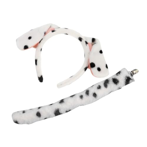 Milisten Süßes Welpen Haarschmuck mit Plüsch Hundeschwanz und Gepunktetem Leichtes Cosplay Kostümzubehör für Party Bühne Rollenspiel und Karneval von Milisten