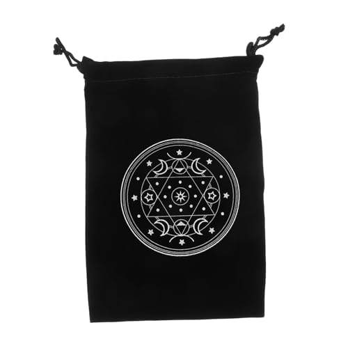 Milisten Tarot-Aufbewahrungstasche Karte Tasche für kleine Gegenstände wiederverwendbar Taschen Stand Tablett Schmuck Handwerks Aufbewahrungstasche Speicherbeutel Kordelbeutel Flanell Black von Milisten