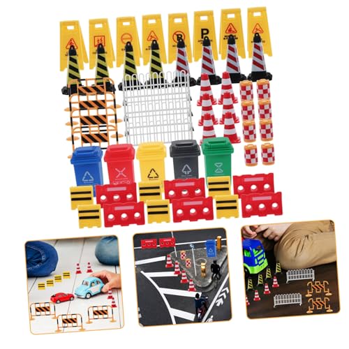 Milisten Teiliges Mini verkehrsschilder Spielset für Pädagogisches Verkehrsbarrieren Realistische Straßensimulation Fördert Verkehrssicherheit und Fantasievolles für Kleinkinder von Milisten