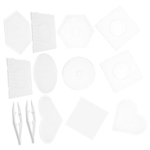 Milisten Teiliges Pegboard mit Kunststoff Bügelperlenplatten in Verschiedenen Formen Quadratisch Herzförmig Sechseckig Rund für DIY Bastelprojekte Kinderfreundlich Leicht zu Reinigen für von Milisten