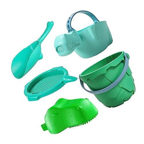 Milisten Teiliges Strandspielzeug Set für Dinosaurier Thema Kleiner Schaufel und Eimer für Sandkasten und Strandaktivitäten Hochwertiges Plastik Leicht zu Transportieren von Milisten
