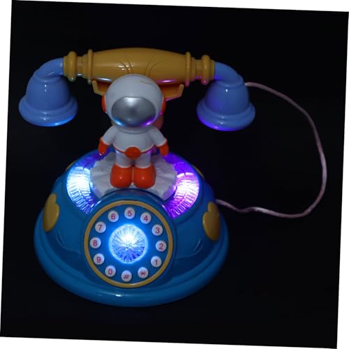 Milisten Telefon Astronaut Retro Cartoon mit Lichtern und Musik Interaktives Lernspielzeug für Kleinkinder Frühe Zahlen Farbenerziehung für Zuhause und Vorschule von Milisten