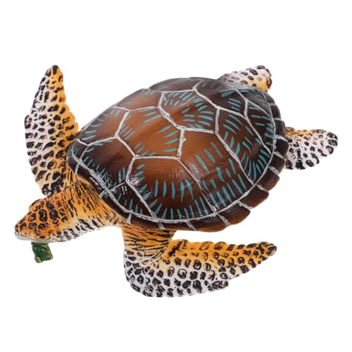 Milisten Tiermodell realistisch Zahlen klein Schildkrötenverzierung Desktop Schildkrötenmodell Meeresschildkröte Modell Schildkrötenfigur Modelltier Abs Brown von Milisten