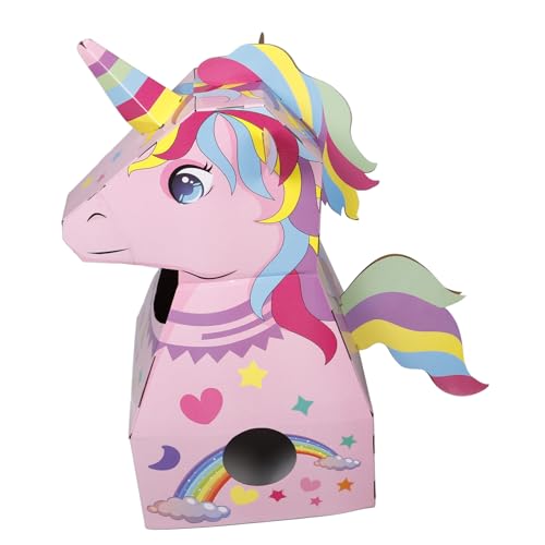 Milisten Tragbares Einhorn Papierkostüm für DIY Lustiges Cartoon Kostüm für Kreative Rollenspiele für Geburtstagsfeiern und Schulveranstaltungen von Milisten