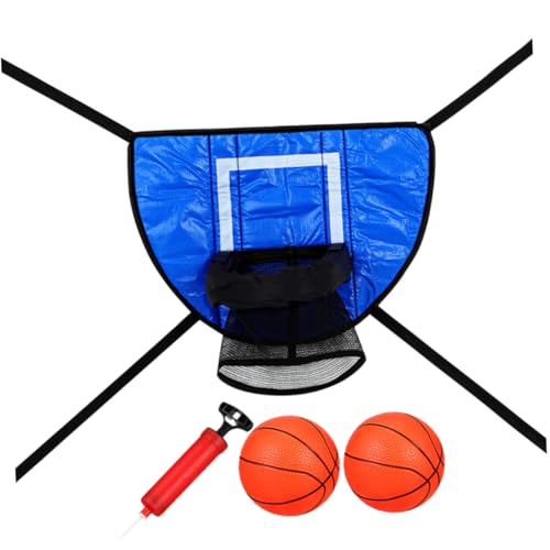 Milisten Trampolin Basketballkorb mit Bällen und Pumpe Schnell Montierbares Dunking Basketball für Fördert Koordination und Teamspiel Langlebiges Basketball Anbaugerät für Trampolin von Milisten