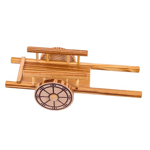 Milisten Trolley-Modell Puppenhaus Kind Wagen Miniatur- -Schubkarre Miniaturkarrenspielzeug Miniaturmodell Miniatur-Landschaftskarren Holzkarren Modelle Warenkorb-Modell hölzern von Milisten
