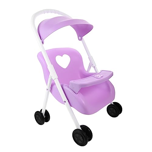 Milisten Trolley -zubehör Bewegliches Kinderwagenmodell Spiel Kinderwagen Spielhauszubehör Puppenhauszubehör Spiel Kinderwagen Kinderwagenspielzeug Plastik Violett von Milisten