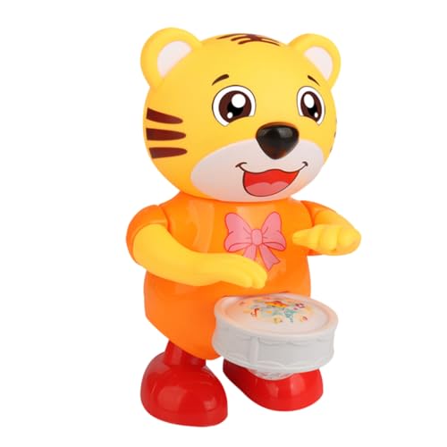 Milisten Trommelbeschläge Tigerroboter Spielzeugtiger elektrisches Tanzspielzeug Musikspielzeug Tanzendes Kinderspielzeug Elektronisches Original Orange Zufällige Farbe von Milisten